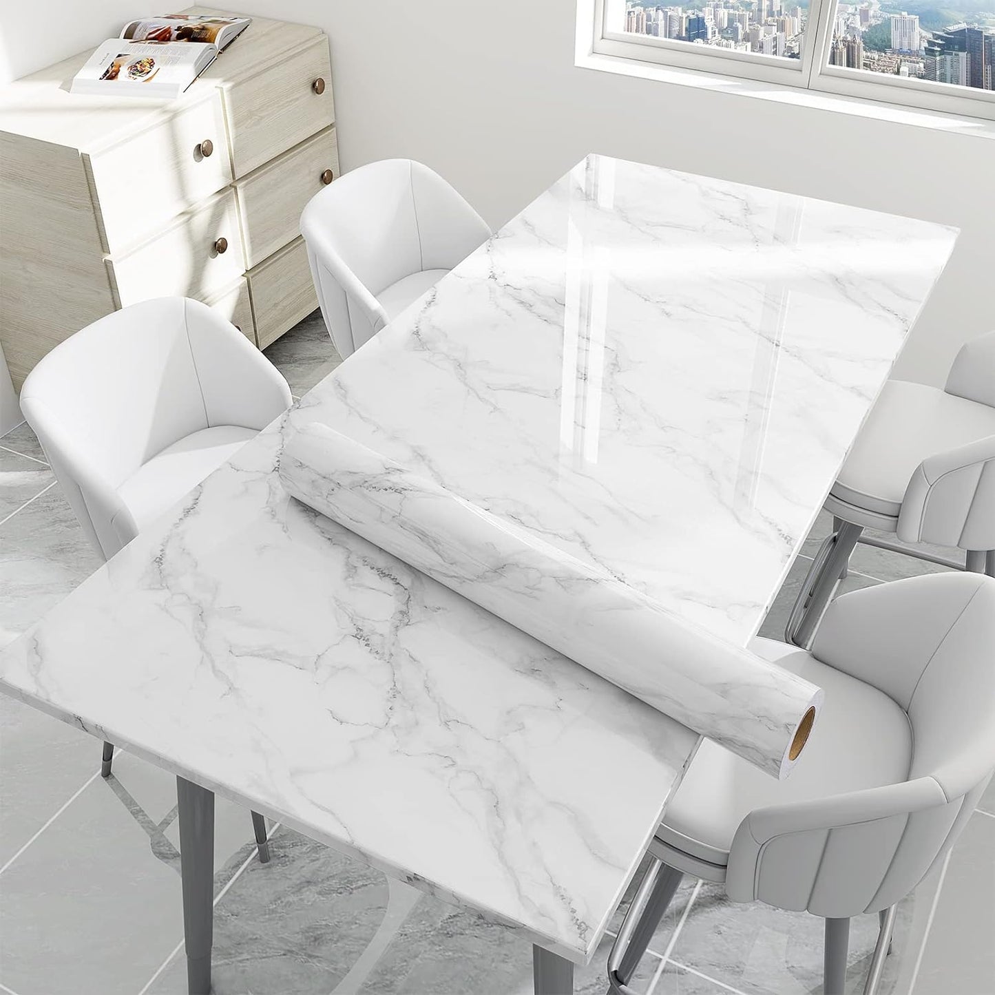 Marble Contact Paper Peel and Stick Wallpaper Contact Paper for Countertops 50*1000cm
