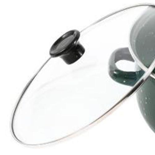 3-piece enamel stockpot with lid cooker portable multi-function reusable stockpot soup - Green