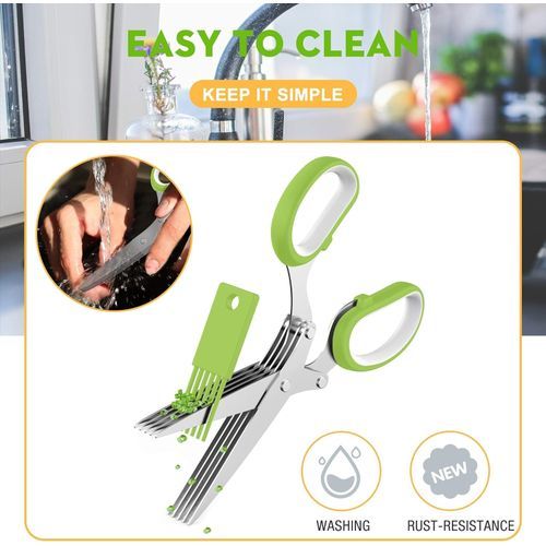 Kitchen Scissors, Five-Layer Scissors + Brush + Knife Cover