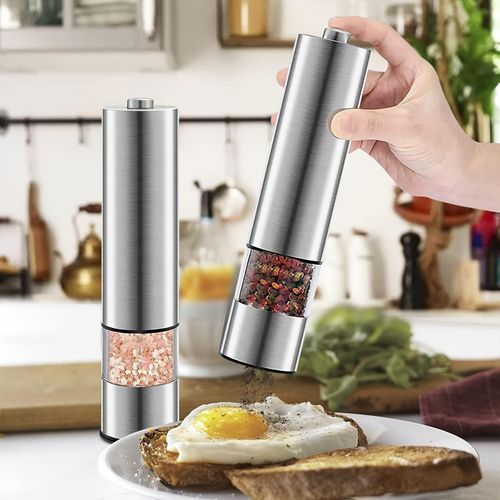 Electric Salt and Pepper Grinder Set Adjustable Coarseness Battery Powered Automatic Spice Mill