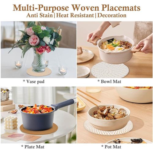 Flushrenic Mats Set for Hot Dishes,Anti Stain Hot Pads Plate,Heat Resistant Mat Protect Counter,Hot Pads for Hot pots and Pans,Hot Pot Holders Set