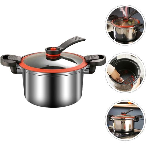 3L stainless steel low-pressure cooker, multi-functional double-handled soup pot