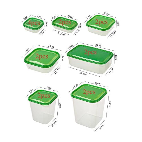 VIC 17Pcs/Set Preservation Box Plastic Lunch Box Refrigerator Packsaging Microwave