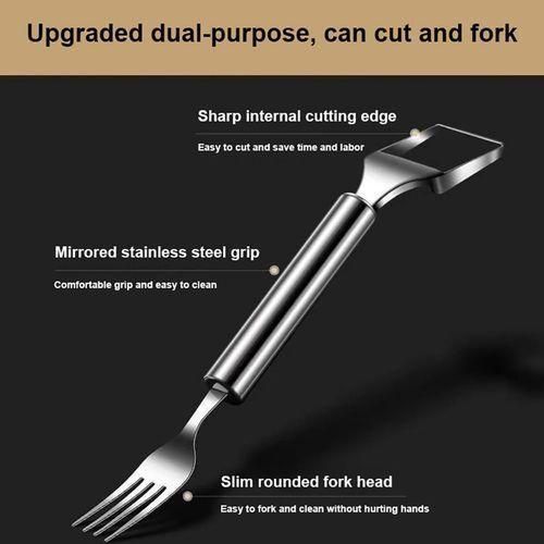Flushrenic Fruit fork,Watermelon spoon,2-in-1 Stainless Steel Fruit Cutter 3 Pcs