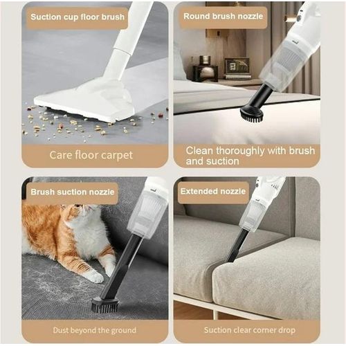 2 In 1 Cordless Wireless Rechargeable Vacuum Cleaner,Portable Handheld Silent Vacuum Cleaner For Household Cars-High Power, Strong Suction