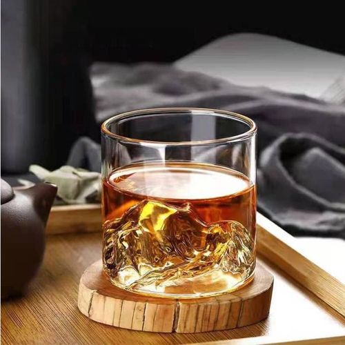 2PK-Whiskey Glasses Unique Exquisite Mount Cocktails Drinking Glass Set