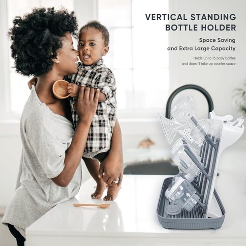 Baby Bottle Drain Rack--Gray