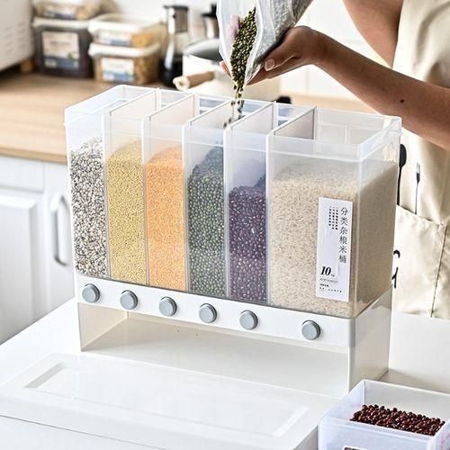 Cereal Dispenser Rice - Food Storage Keeper - White/Clear
