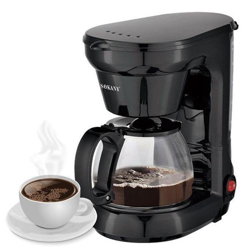 Sokany Hot Sale 650W 750ml Coffee Maker/Coffee Machine 6 Cup, With Glass Carafe And Drip Stop Mechanism To Avoid Spillage And Dishwasher Safe, For Drip Coffee And Expresso Black