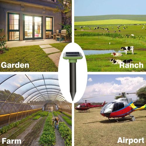 2PCS Solar Ultrasonic Animal Repeller Set – Waterproof Pest Control For Moles, Snakes &amp; Rodents