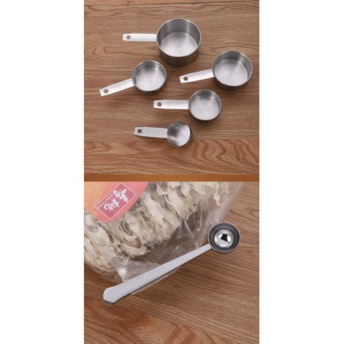 12pcs Measuring Cups and Spoons Set, Stainless Steel Measuring Tools with Clip Spoon, Accurate Kitchen Measuring Set for Baking and Cooking