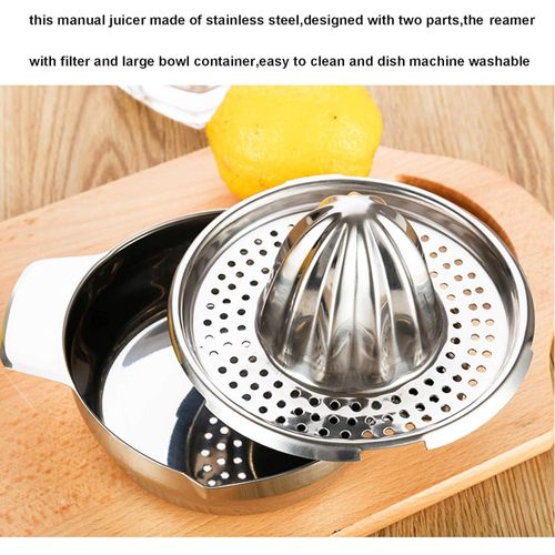 Stainless Steel Manual Citrus Juicer - Small Household Fruit Press for Lemon, Pomegranate, Orange &amp; Juice Extraction