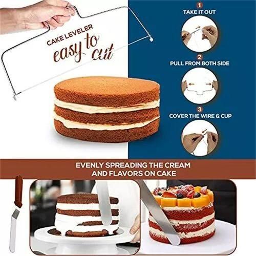 100-piece Cake Baking Supplies Set With 3 Baking Trays, Cake Decorating Set