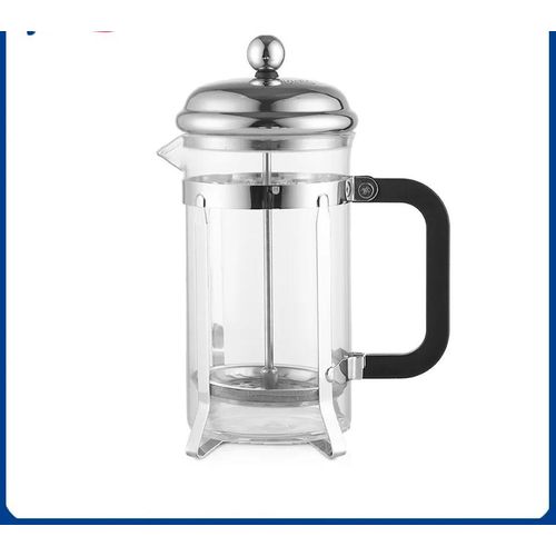 850ml French Press Coffee Maker, High-Heat Borosilicate Glass, Polished Stainless Steel Coffee Press
