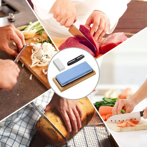 Inkbird Knife Sharpeners Corundum Whetstone 2-in-1 Knife Sharpening Stone