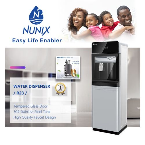 Nunix Free Standing Hot &amp; Normal Water Dispenser With Glass Door