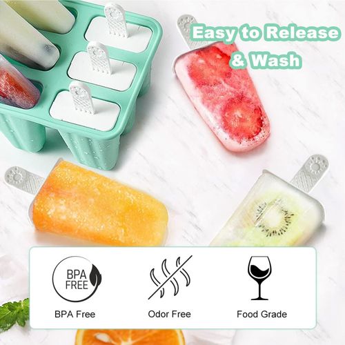 Homemade Popsicle Mould With Silicone Funnel And Cleaning Brush