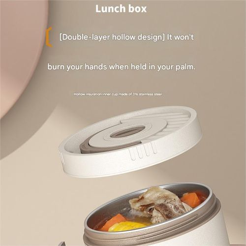Double-layered stainless steel bento box, portable insulated lunch box with insulated bag