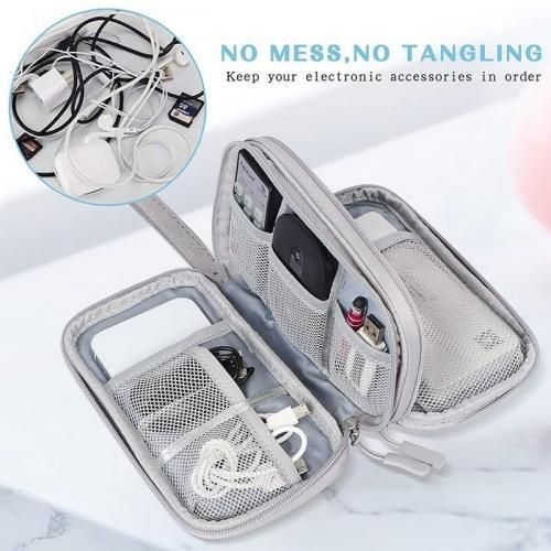 General Data Cable Storage Bags Double Layer Digital Usb Hard Disk Protection Bag Portable Earphone Organizer Digital Gadget Carry Case