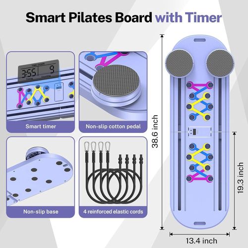 TodyJeyHo Pilates Board, Foldable Pilates Reformer Equipment with Timer, 7-in-1 Multi-Purpose Portable Pilates Reformer Machine Home Pilates Kit for Home Workout, Fitness, Exercise, Abs, Core Equipment