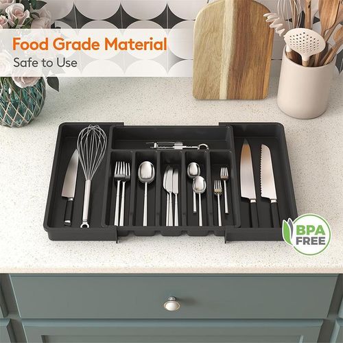 Silverware Drawer Organizer, Expandable Utensil Tray for Kitchen, BPA Free