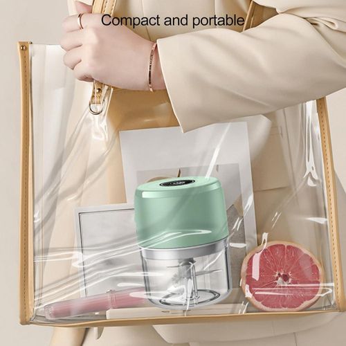 Electric Garlic Chopper 250ml, Portable Kitchen Meat Grinder，Mini USB Charging Wireless Food Slicer