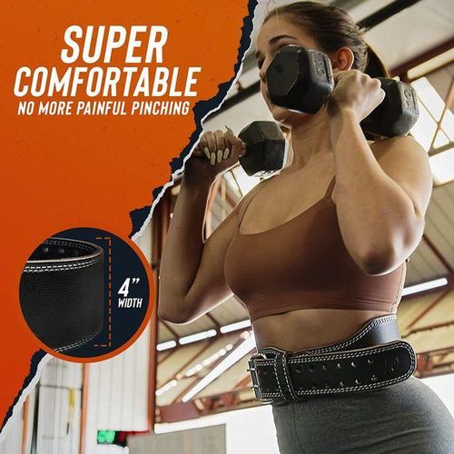 Premium Leather Weightlifting Exercise Belt Waist Support protection deep Squat Deadlift hard pull bench press  Powerlifting Gym Belt Unisex Wide Wrap Training Weight Lifting Double Buckle For Body Building Fitness Training