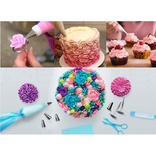 42 Piece Cake Decorating Supplies Piping Bags And Tips Set