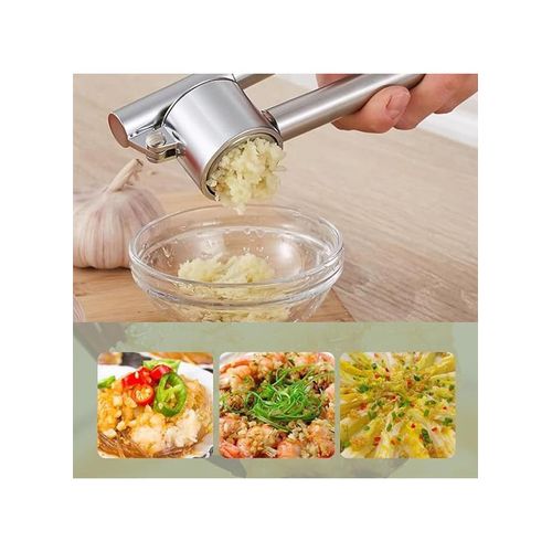 TodyJeyHo Garlic Press Mincer - 304 Stainless Steel Garlic Crusher, Detachable, Heavy-duty, Rust Proof , Professional Garlic Presser Crusher and Peeler Set, Sturdy Ginger Press for Nuts and Seeds, Easy to Clean and Dishwasher