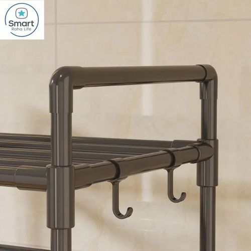 Smartraha life RahaLife Multifunctional Floor Standing Storage Rack Multi-Tier Kitchen Organizer for Microwave, Utensils Bathroom &amp; Home Use Sturdy Steel Shelf