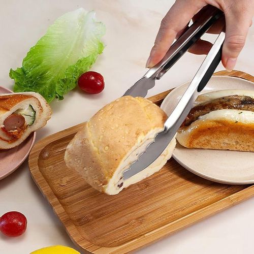 Stainless Steel Kitchen Tongs - Non-Slip Silicone Grip with Lock (9" &amp; 12"