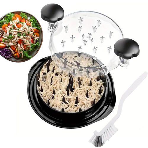 Large Chicken Breast Shredder Tool - Twist with Brush, Strong Anti-Slip Grip, BPA Free for Beef, Pork &amp; Chicken (Easy Pulling!)