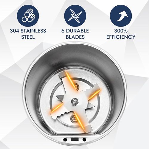 200W Electric Herb Grinder Fast Grinding for Dry Spices Flower Buds with Brush One-Touch Button for Herbs Nuts Grains