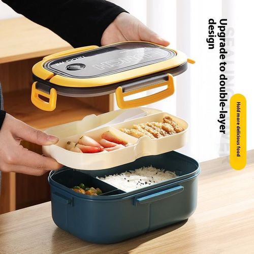 Leak proof lunch boxes and handbags with hidden handles for children and adults, perfect for schools, offices, and outdoors (blue)