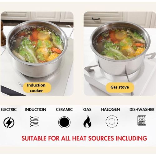 5PCS Stainless Steel  Cooking Pot Cookware Set,Multipurpose Cooking Pot with Lid