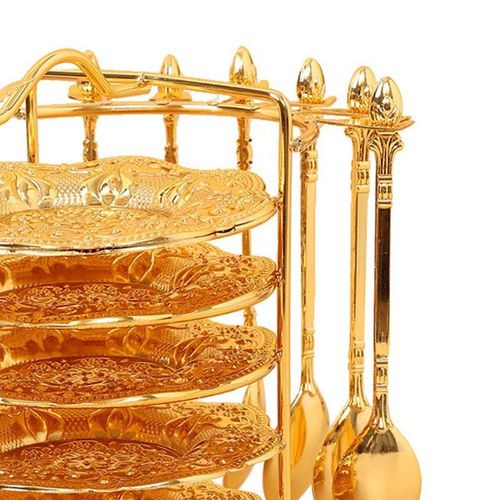 6 Tier Serving Stand With Platter Serving Dishes And 6 Spoons For Weddings Tea Party Entertaining Kitchen Holiday Gatherings