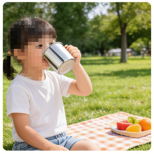 2 Pcs Set  Stainless Steel Kids Shatter-Resistant Water Cups