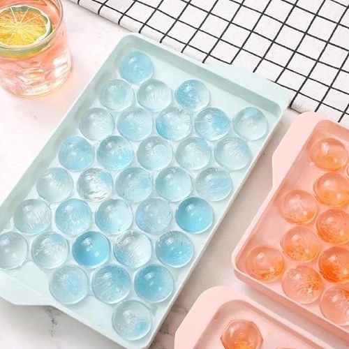 33 Grids Ice Cube Trays, Round Diamond Silicone Molds, Food-Grade Plastic Refrigerator Storage Boxes, Food Safety Contact-Kitchen Tool Accessories Molds