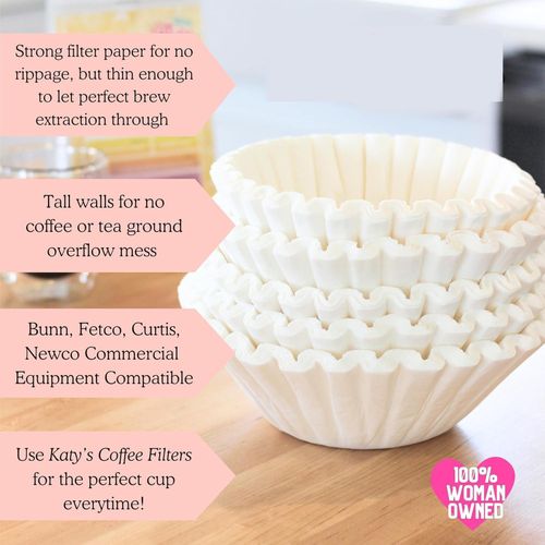 Flushrenic 100 Pack Commercial Coffee Filters,Large Coffee Filters,Premium Quality, All-Natural,Big &amp; Tall Filters Compatible with Coffee Machines