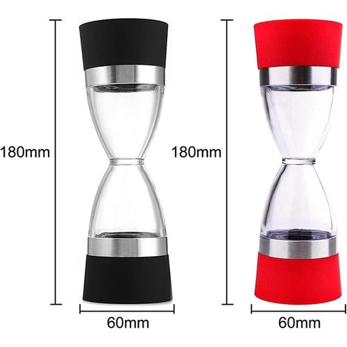 Spice Grinder Salt or Pepper Grinder - Manual 2 in 1 Kitchen Pepper Grinder Hourglass Shape Dual Salt Pepper Mill Spice Grinder Pepper Shaker Salt and Pepper Shakers