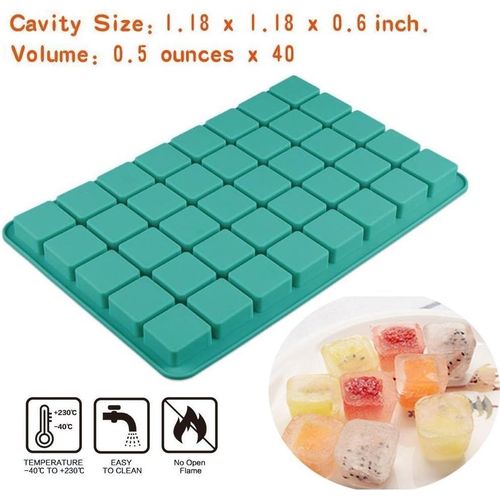 2 Pack 40-Cavity Square Caramel Candy Silicone Molds,Chocolate Forf Truffles, Keto Snacks, Whiskey Ice Cube Tray,Grid Fondant Mould,Hard Candy Pralines Gummy Jelly Mold