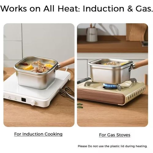 Set of 3 Stainless Steel Deep Fryers, Featuring a Japanese Square Pot Suitable for Milk, Noodles, And Tempura, with a Large Capacity, Designed for Home Stovetops And Portable for Outdoor Cooking