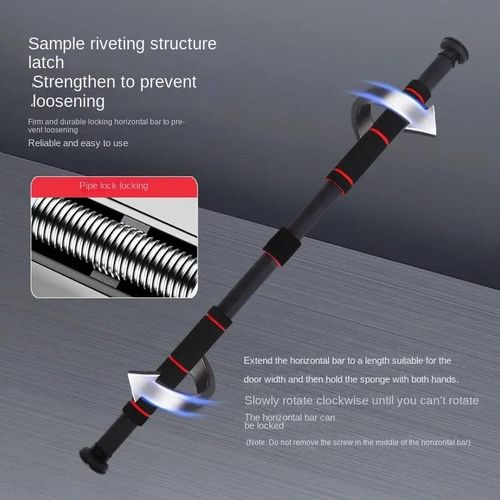 Adjustable Steel Door Horizontal Chin Pull Up Bars Gym Workout Training Sport Fitness Equipments Bar, 60-100cm Professional door Wall Mounted Indoor Doorway Weight Loss gymnastics