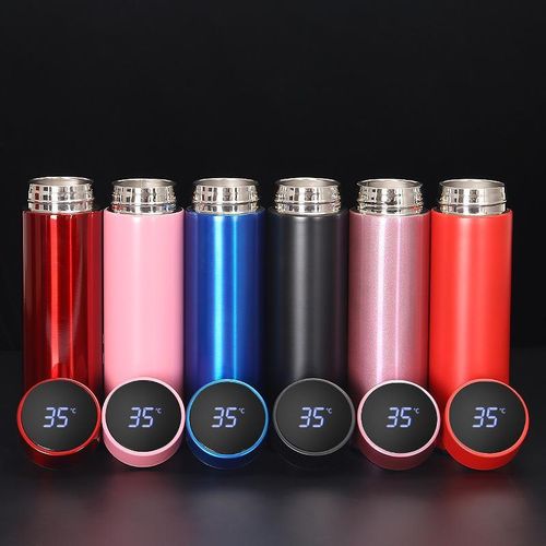 Homemate 500ML Temperature Display Thermos Cup Water Bottle Stainless Steel Divided Thermos Bottle Outdoor Black Vacuum Flask Insulated Cup Gift