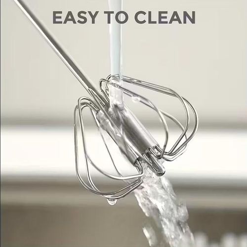 KnMn 32x7 CM Stainless Steel Egg Whisk Hand Push Rotary Whisk Blender Milk Frother Baking Tools