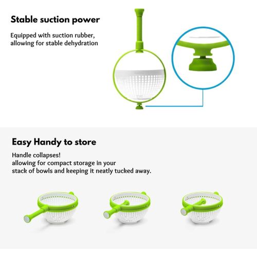 Salad Spin Dryer Kitchen Vegetable Washer Centrifugal Drain Basket