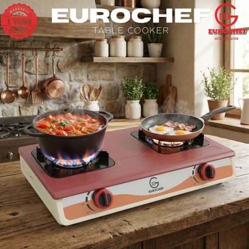 Eurochef ST-SUPER02 Heavy Duty Gas Cooker with Cast Iron Burners, Stainless Steel Panel &amp; Auto Ignition