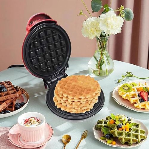 Mini Waffle Maker Breakfast Maker-Red