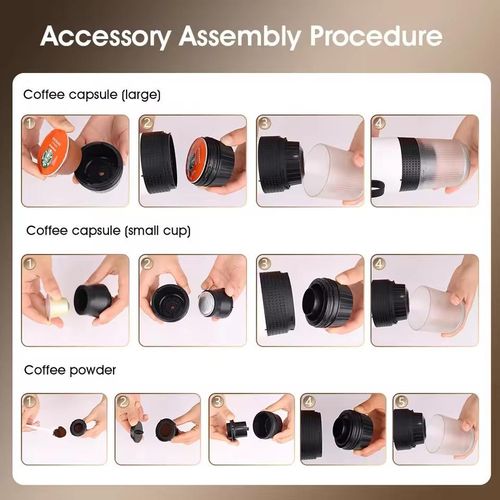 Wireless Electric Portable Espresso Coffee Machine 3-in-1 Capsule Powder Travel Coffee Maker