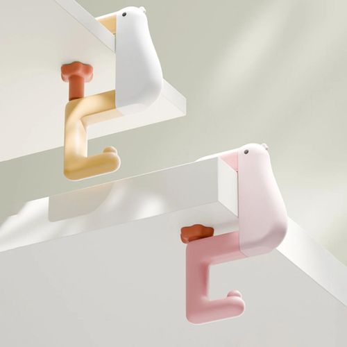 Foldable Bag Hook Purse Holder for Table, Portable No-Paste Desk Clamp Hanger with Anti-Slip Design, Sturdy Metal Hook for Hanging Handbag/Backpack/Tote (Home/Office/Travel)